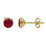 Stecker ca. 6mm synthetischer Rubin 8Kt GOLD