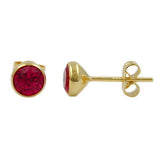 Stecker ca. 6mm synthetischer Rubin 8Kt GOLD