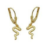 Ohrbrisur Ohrhänger Ohrringe 25x7mm Schlange glänzend 8Kt GOLD
