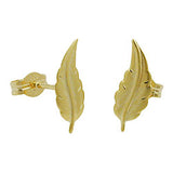 Stecker 12x5mm Blatt matt-diamantiert 8Kt GOLD