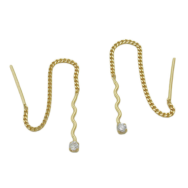 Durchzieher 59x2mm Welle mit Zirkonia 8Kt GOLD