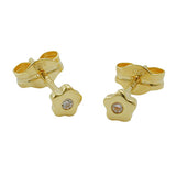 Stecker, Blume mit Zirkonia, 8Kt GOLD