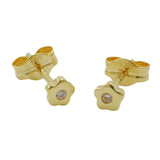 Stecker, Blume mit Zirkonia, 8Kt GOLD