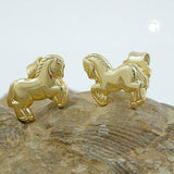Stecker 6x7mm Pferd glänzend 8Kt GOLD