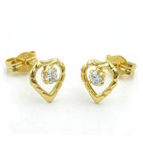 Stecker, Herz mit Zirkonia, 8Kt GOLD