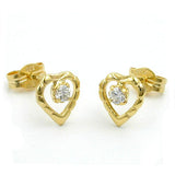 Stecker, Herz mit Zirkonia, 8Kt GOLD