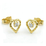 Stecker, Herz mit Zirkonia, 8Kt GOLD
