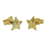 Stecker 6,5mm Stern mattiert diamantiert 8Kt GOLD