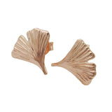 Stecker, 12mm Ginkgoblatt 9Kt Rotgold