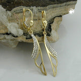 Brisur, bicolor gemustert, 9Kt GOLD