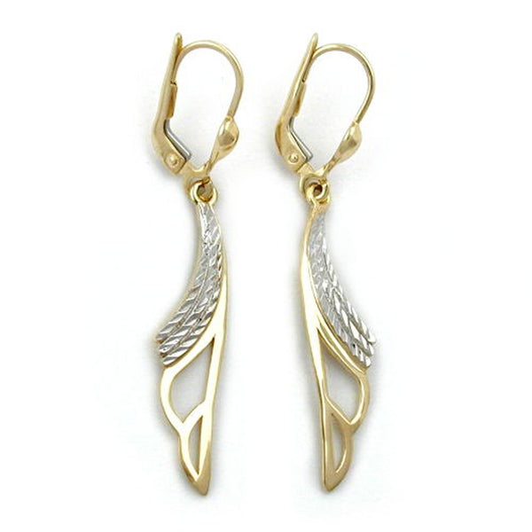 Brisur, bicolor gemustert, 9Kt GOLD