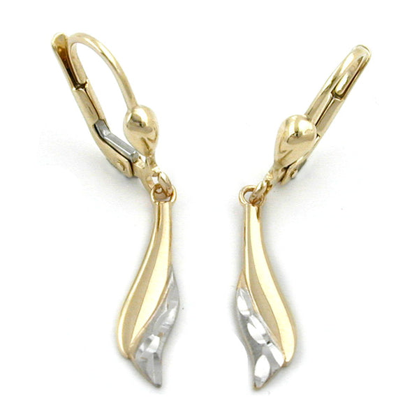 Brisur, bicolor gemustert, 9Kt GOLD