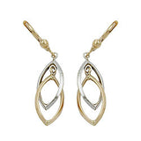 Brisur, 2 Ovale, bicolor, 9Kt GOLD