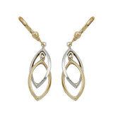 Brisur, 2 Ovale, bicolor, 9Kt GOLD