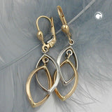 Brisur, 2 Ovale, bicolor, 9Kt GOLD