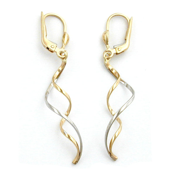 Brisur, 2 Spiralen bicolor, 9Kt GOLD