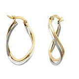 Creole bicolor teil-rhodiniert 9Kt GOLD