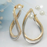 Creole bicolor teil-rhodiniert 9Kt GOLD