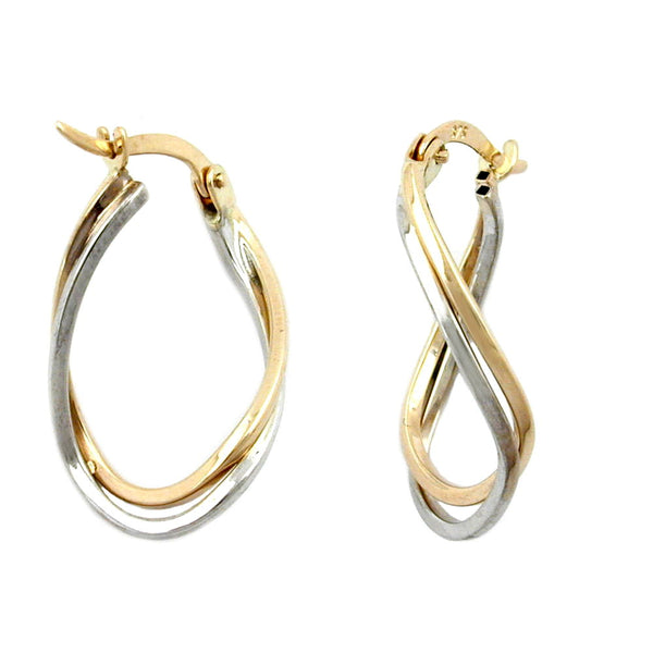 Creole bicolor teil-rhodiniert 9Kt GOLD