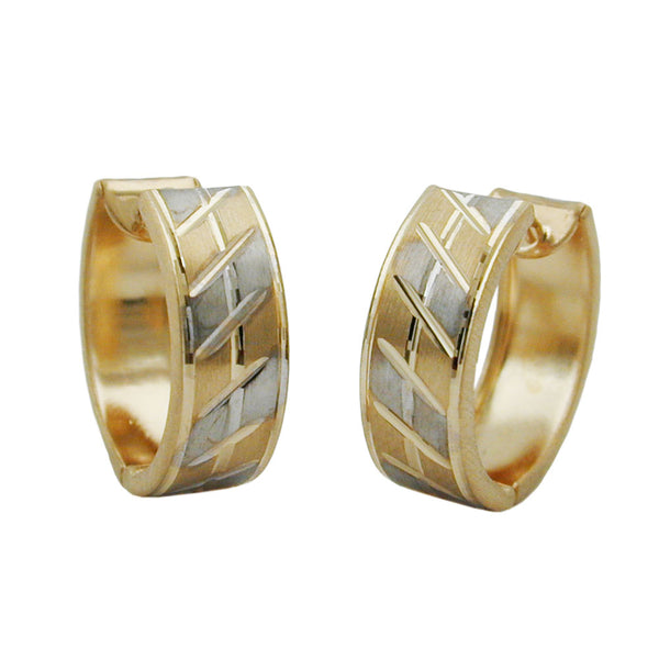 Creole, bicolor diamantiert, 9Kt GOLD