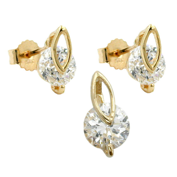 Set, Ohrstecker/Anhänger, 9Kt GOLD