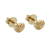 Stecker 4mm Herz mit Muster glänzend 9Kt GOLD
