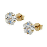 Stecker, Blume Zirkonia weiß, 9Kt GOLD