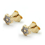 Stecker kleine Blume Zirkonia, 9Kt GOLD