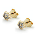 Stecker kleine Blume Zirkonia, 9Kt GOLD