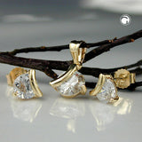Set, Ohrstecker/Anhänger, 9Kt GOLD