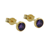 Stecker 4,5mm Zirkonia amethyst-gefärbt 8Kt GOLD