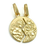 Anhänger Doppelanhänger 13mm Engel/Teufel matt-glänzend 9Kt GOLD