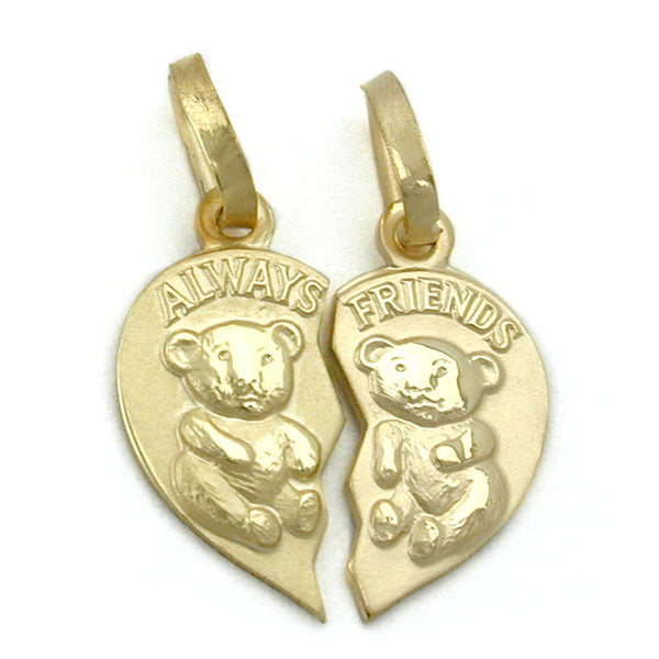 Anhänger Doppelanhänger Herz 14x12mm ALWAYS FRIENDS, 9Kt GOLD