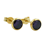 Stecker 5,5mm Zirkonia amethyst-gefärbt 8Kt GOLD
