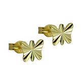 Stecker 7x6mm Schmetterling diamantiert 8Kt GOLD