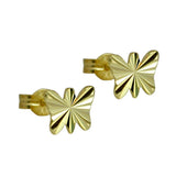 Stecker 7x6mm Schmetterling diamantiert 8Kt GOLD