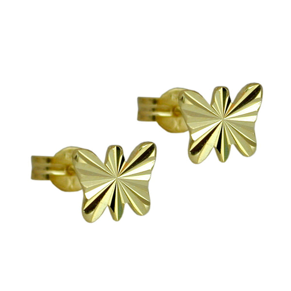 Stecker 7x6mm Schmetterling diamantiert 8Kt GOLD