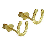 Stecker 6x6mm Hufeisen diamantiert 8Kt GOLD