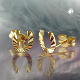 Stecker 6x6mm Hufeisen diamantiert 8Kt GOLD