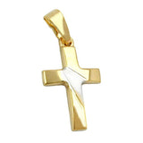 Anhänger, Kreuz bicolor, 9Kt GOLD