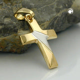 Anhänger, Kreuz bicolor, 9Kt GOLD