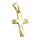Anhänger, Kreuz bicolor, 9Kt GOLD