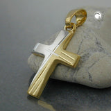 Anhänger, Kreuz bicolor, 9Kt GOLD