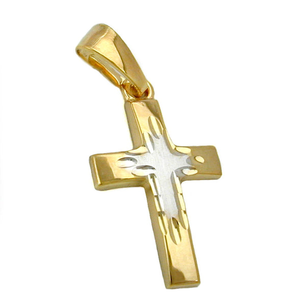 Anhänger, Kreuz bicolor, 9Kt GOLD
