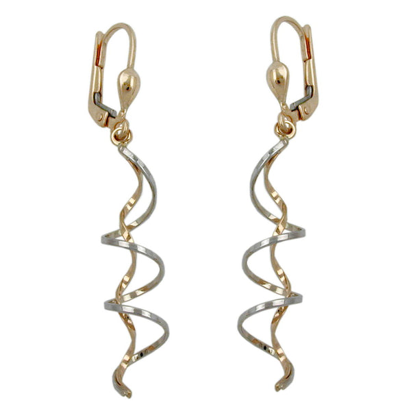 Brisur, 2 Spiralen bicolor, 9Kt GOLD