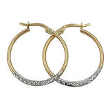 Creole 25x1mm bicolor diamantiert 9Kt GOLD