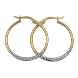 Creole 25x1mm bicolor diamantiert 9Kt GOLD