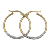 Creole 25x1mm bicolor diamantiert 9Kt GOLD