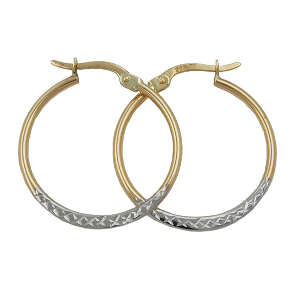 Creole 25x1mm bicolor diamantiert 9Kt GOLD