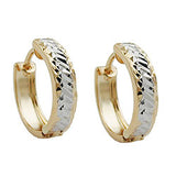 Creole 11x3mm Klappscharnier bicolor rhodiniert diamantiert 9Kt GOLD